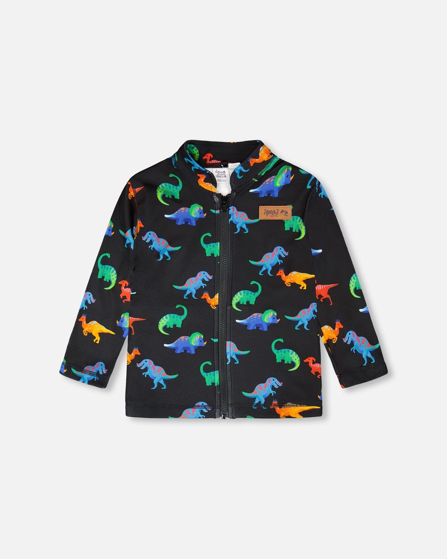 Ensemble de 3 vêtements d'extérieur mi-saison deux pièces, motif dinosaure noir