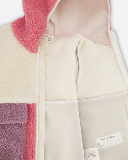 Sherpa Jacket Pink Colorblock