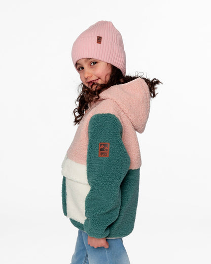 Sherpa Jacket Light Pink Colorblock