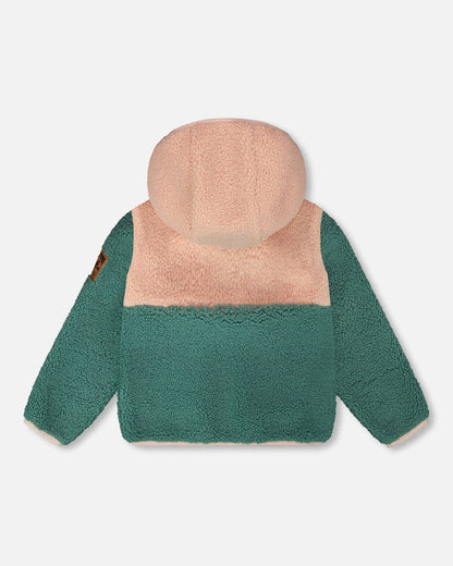 Sherpa Jacket Light Pink Colorblock