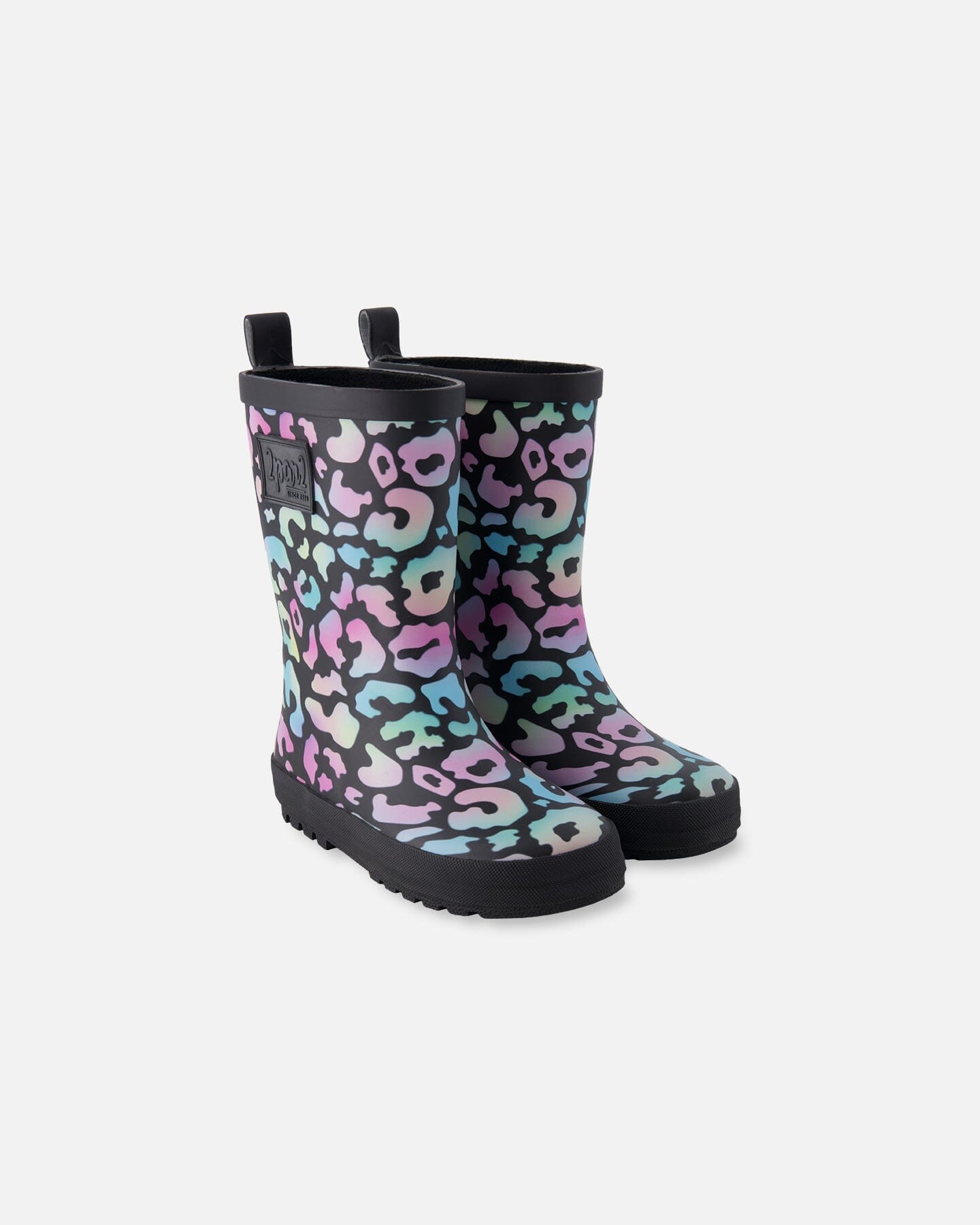 Bottes de pluie en caoutchouc naturel à imprimé animal noir