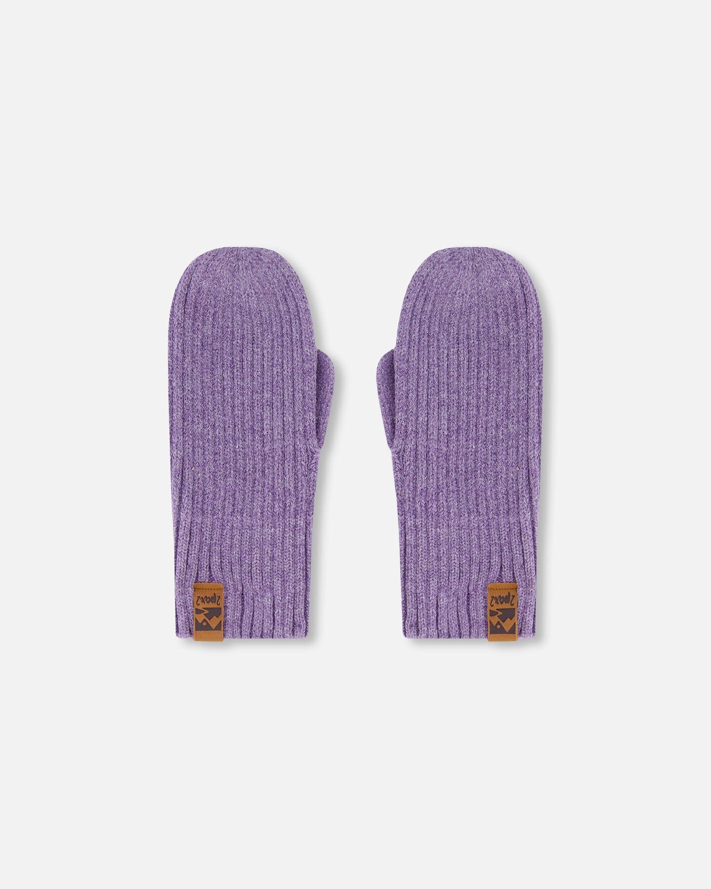Ribbed Knit Mittens Lavender