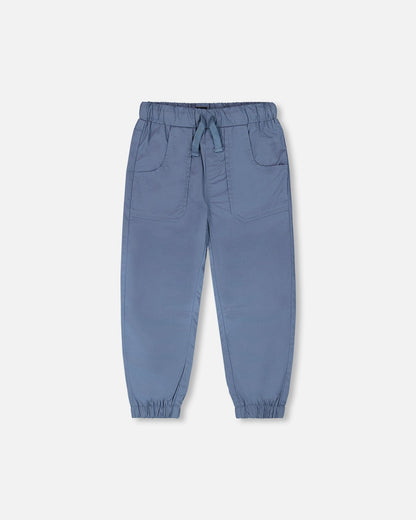 Parachute Jogger With Patch Pockets Blue Grey