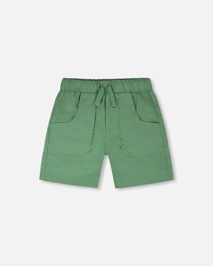 Parachute Shorts With Patch Pockets Green
