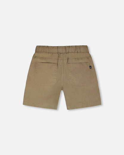 Parachute Shorts With Patch Pockets Beige