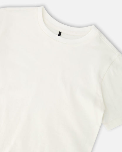 Organic Cotton Jersey T-Shirt Solid Off White