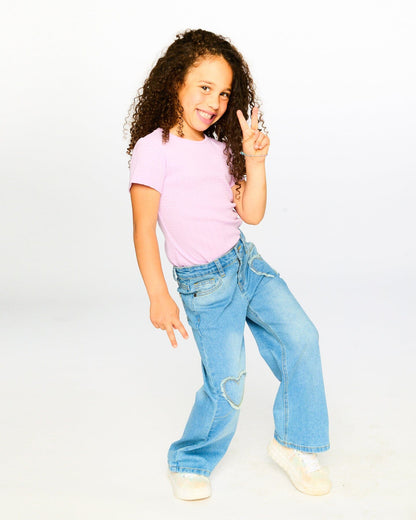 Wide Leg Light Blue Denim Jeans