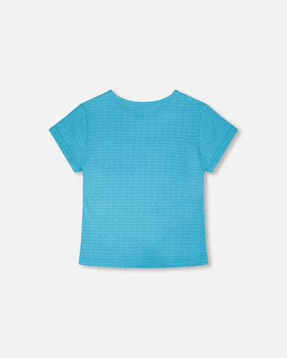Crinkle Jersey T-Shirt Blue