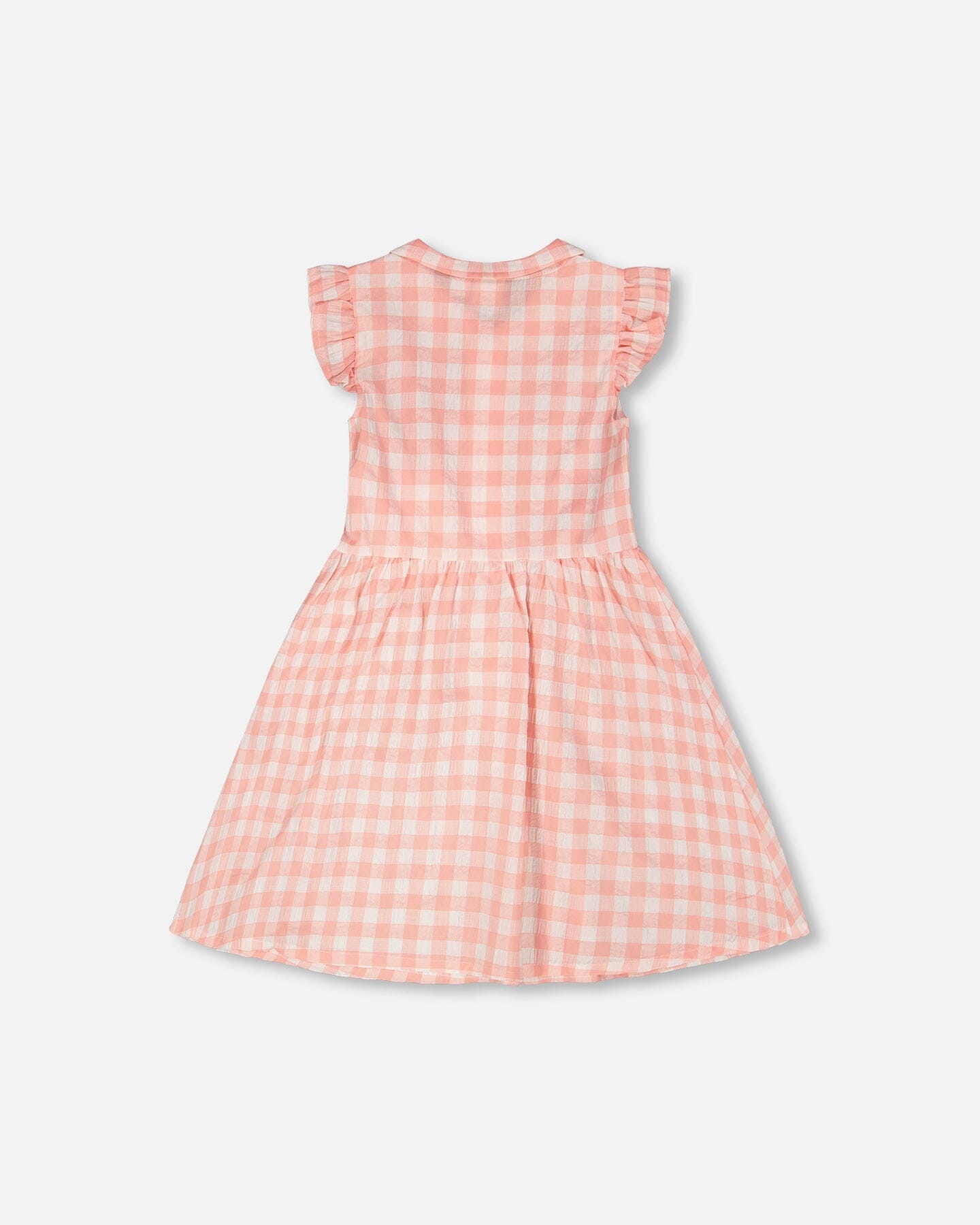 Robe sans manches boutonnée à carreaux Vichy roses