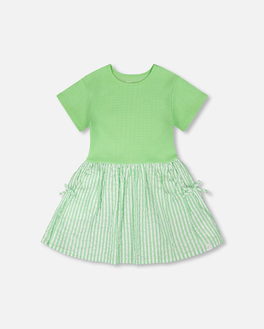 Bi-Material Dress Mint Green