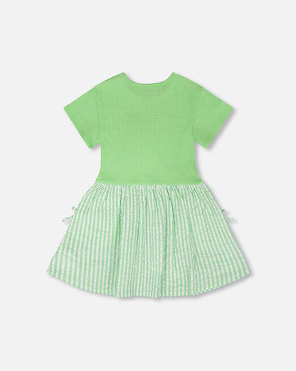 Bi-Material Dress Mint Green