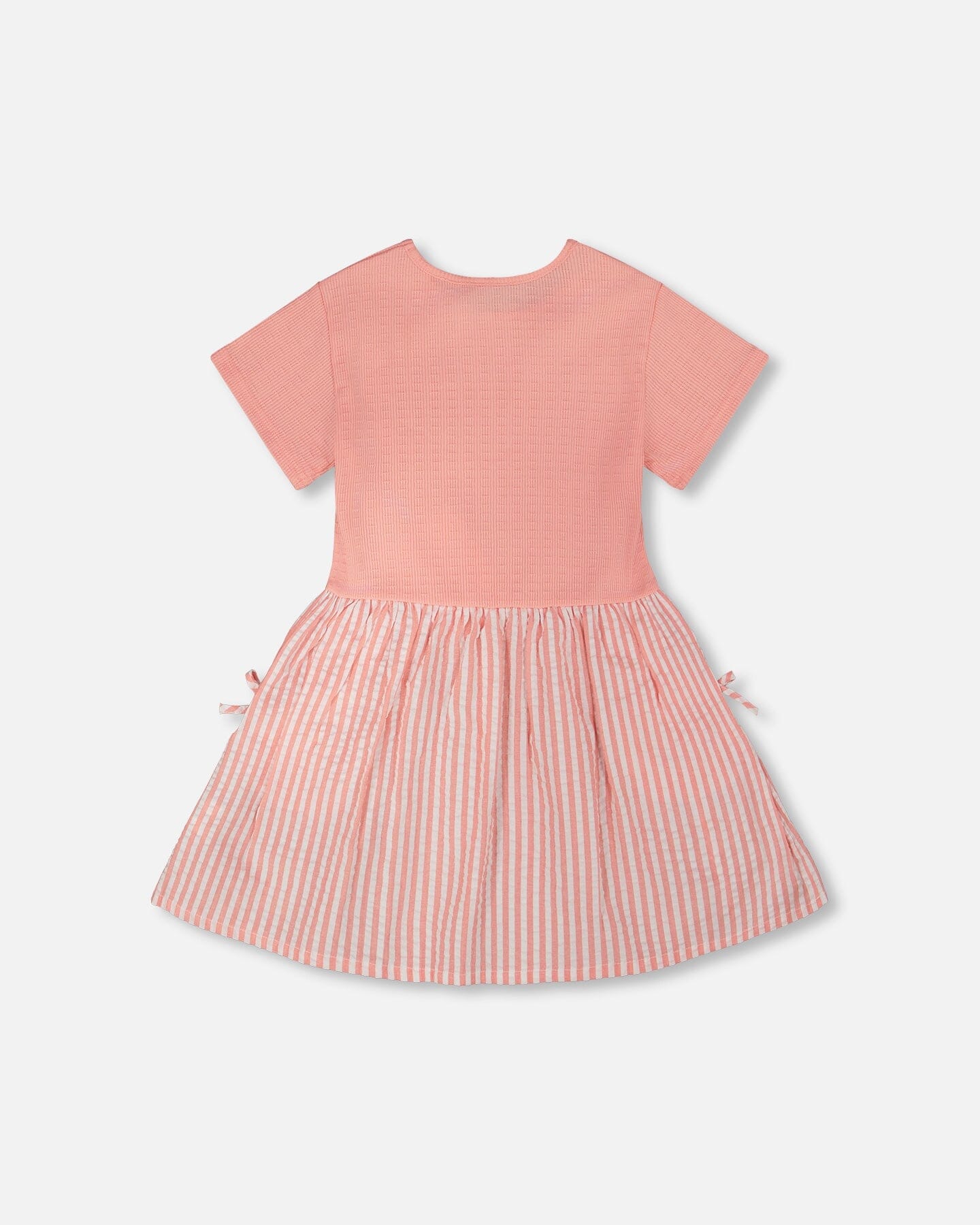 Bi-Material Dress Peach Pink