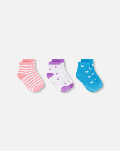 Socks (3 Pairs) Striped Pink