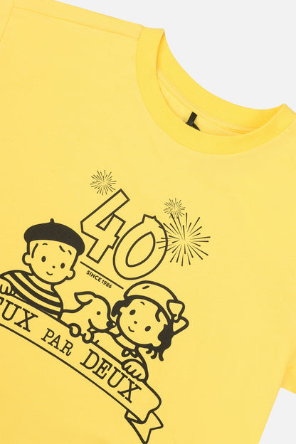 Adult 40th Anniversary Graphic Boxy T-Shirt Honey Yellow