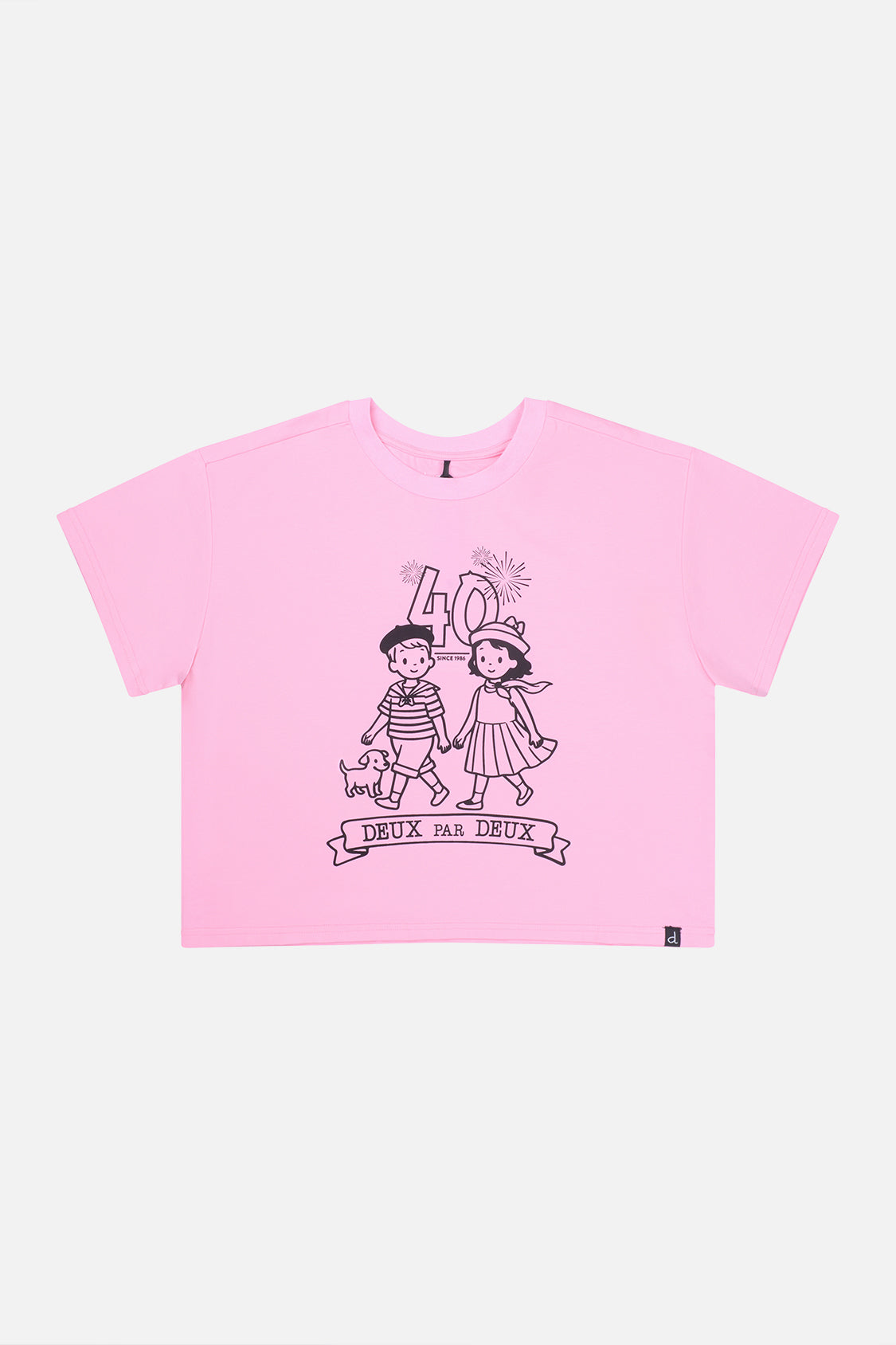 Adult 40th Anniversary Graphic Boxy T-Shirt Soft Pink