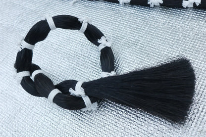 250g Crins de cheval noirs et blancs naturels pour violoncelle, contrebasse, violon, archet, 80-94 cm