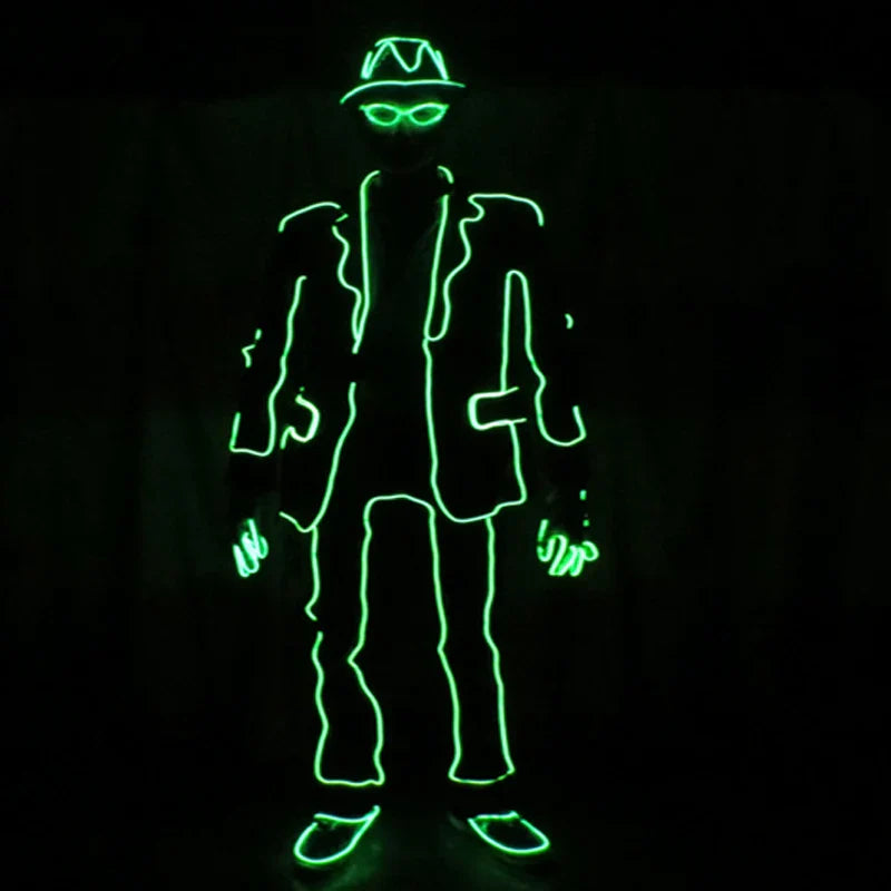 EL Suits Nouveauté Mode Vêtements LED/EL Costumes Lumineux Accessoires de Danse Lumineux Vêtements Hommes pour Décoration DIY de Vacances Vente Chaude