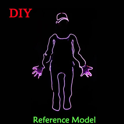 EL Suits Nouveauté Mode Vêtements LED/EL Costumes Lumineux Accessoires de Danse Lumineux Vêtements Hommes pour Décoration DIY de Vacances Vente Chaude