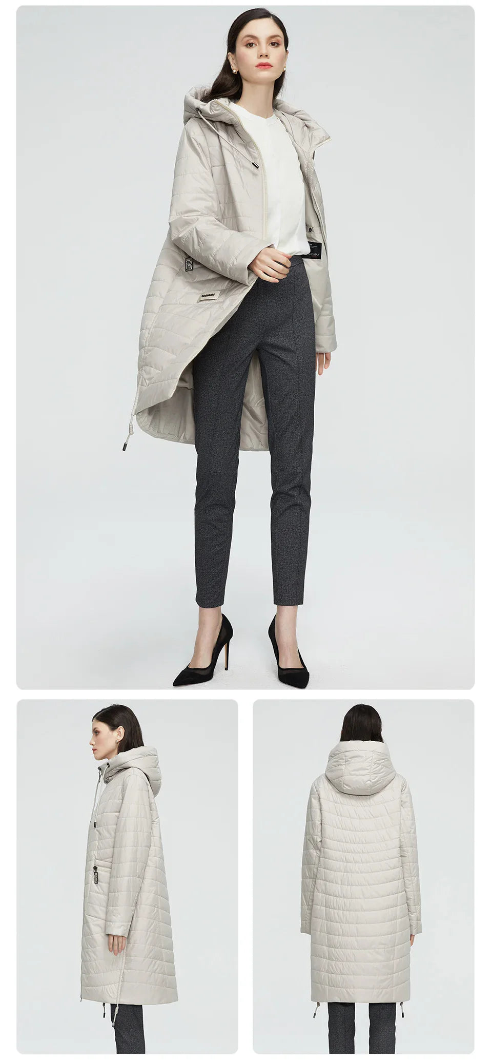 GASMAN 2022 Spring Autumn Jacket Women fashion casual long parka coat padded female stand-up Collar hooded ladies jackets 81858
