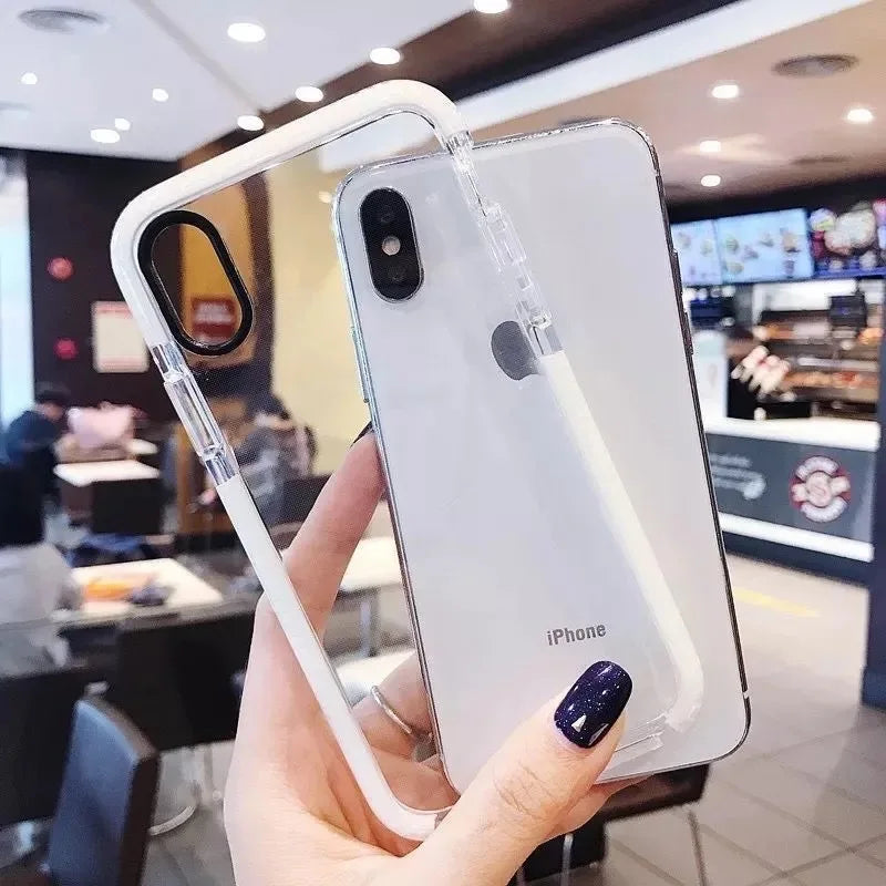 Fashion Transparent Phone Case For iPhone XS X Clear Silicone Cover Soft Coque