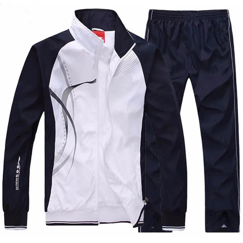 Ensemble de survêtement pour homme, collection printemps-automne, imprimé, 2 pièces : veste et pantalon, tenue de sport décontractée.
