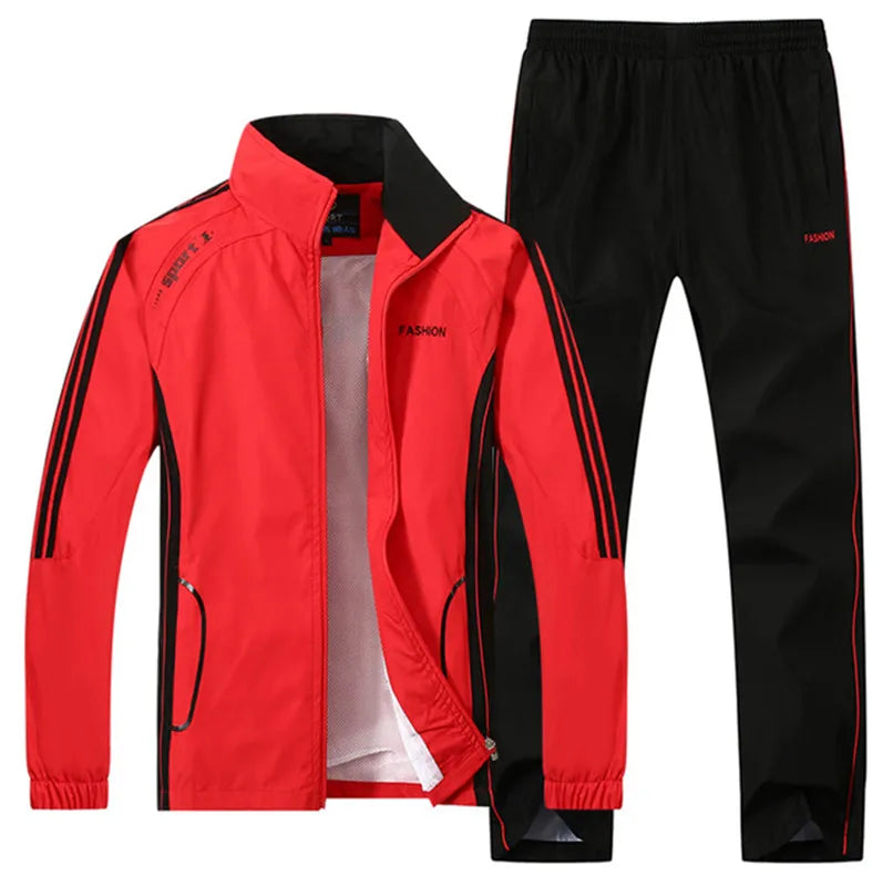 Ensemble de survêtement pour homme, collection printemps-automne, imprimé, 2 pièces : veste et pantalon, tenue de sport décontractée.