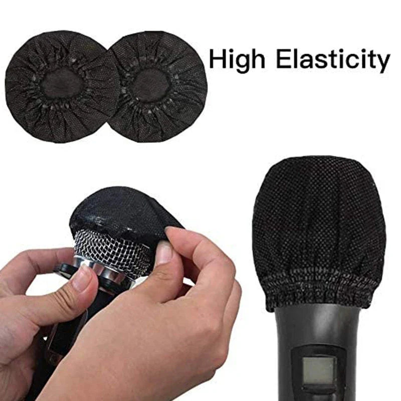 100 Pièces Housse de Microphone Jetable, Pare-brise Microphone, Capuchon de Protection Microphone Portable pour Karaoké