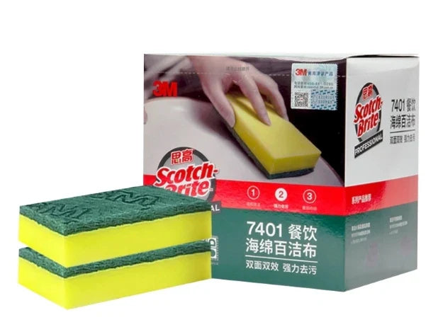 3M7401 3M Brand Green General Purpose High Water Absorption Kitchen Dish Scour Pad Made in Zhejiang for Service Equipment
