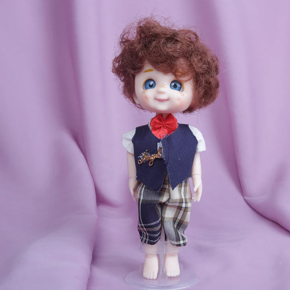 Blue Eyes16cm BJD Doll 13 Moveable Joint Dolls Boy Short Hair BJD Dolls Muilt-type Face Make Up Toy Cartoon Dress Girls  Dolls