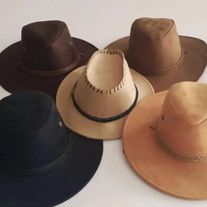Chapeau de cowboy occidental pour hommes, casquette mongole, grand bord, gentleman, cadeaux de jazz, document