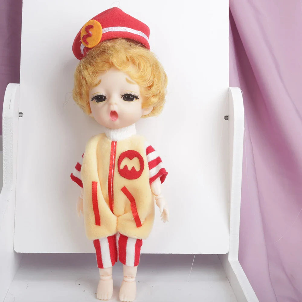 Blue Eyes16cm BJD Doll 13 Moveable Joint Dolls Boy Short Hair BJD Dolls Muilt-type Face Make Up Toy Cartoon Dress Girls  Dolls