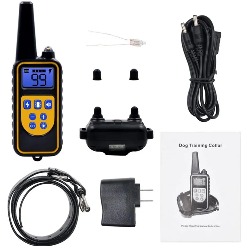 Collier Électrique Anti-Aboiement pour Chien, Étanche, avec Télécommande, Rechargeable, Dispositif de Toutes Tailles