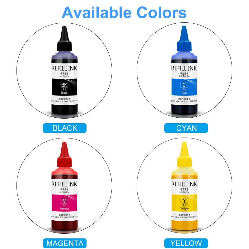 Sublimation Ink 100ML 4Colors/Set For Epson All Printer ET-2720 ET-2760 ET-2750 ET-15000 ET-4700 ET-3760 WF-7710 WF-7720 WF-7210