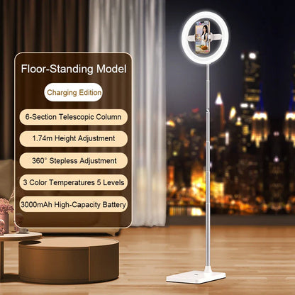 Foldable Content creator Kit Video Live  Photographic Flexible Floor Stand Selfie Ring Light WIth Stand for Video Recording