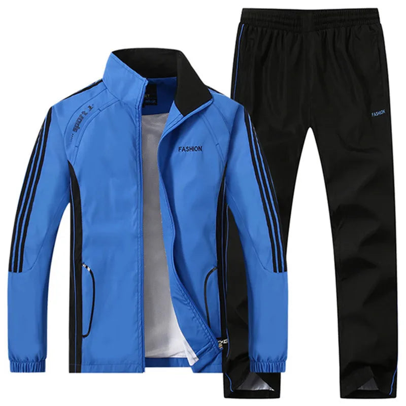 Ensemble de survêtement pour homme, collection printemps-automne, imprimé, 2 pièces : veste et pantalon, tenue de sport décontractée.
