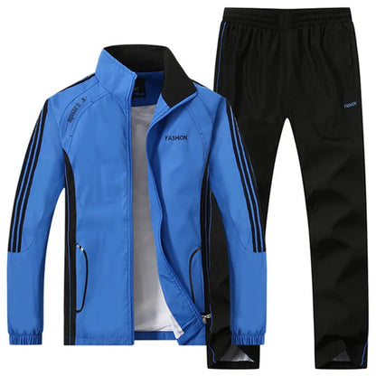 Ensemble de survêtement pour homme, collection printemps-automne, imprimé, 2 pièces : veste et pantalon, tenue de sport décontractée.