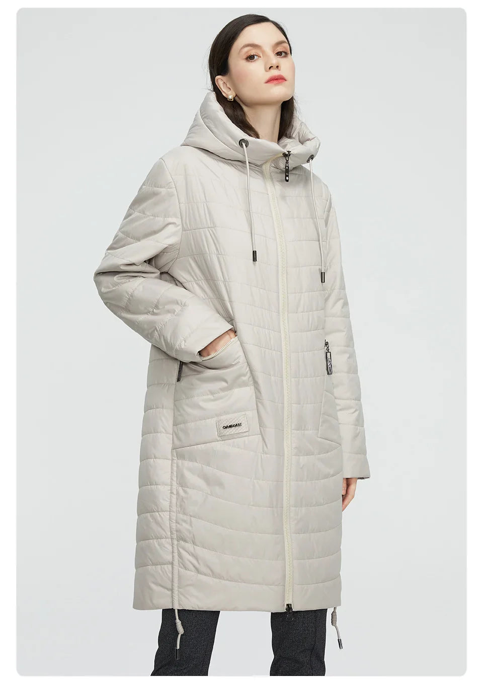 GASMAN 2022 Spring Autumn Jacket Women fashion casual long parka coat padded female stand-up Collar hooded ladies jackets 81858