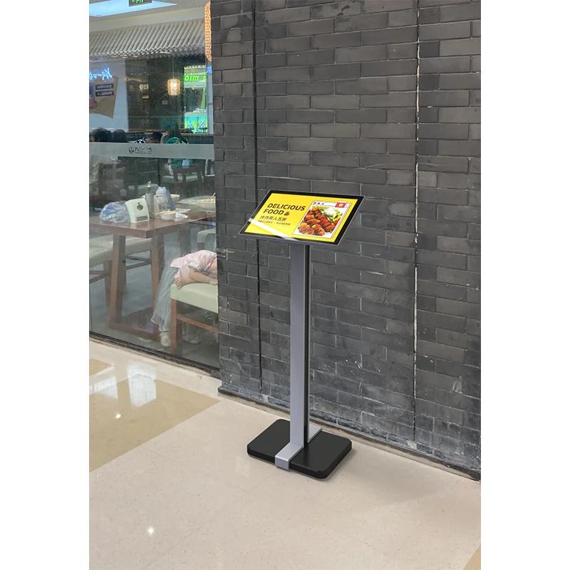 Présentoir vertical au sol pour signalétique de vitrine, panneau promotionnel pour centre commercial