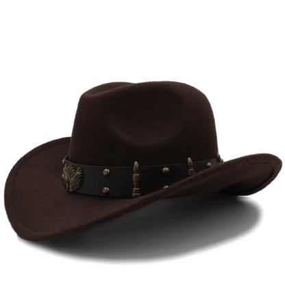 2 tailles hommes femmes chapeaux de cow-boy Western bord large Panama chapeau de soleil extérieur Fedora casquette Trilby Sombrero fête voyage taille US 7 1/4 UK L