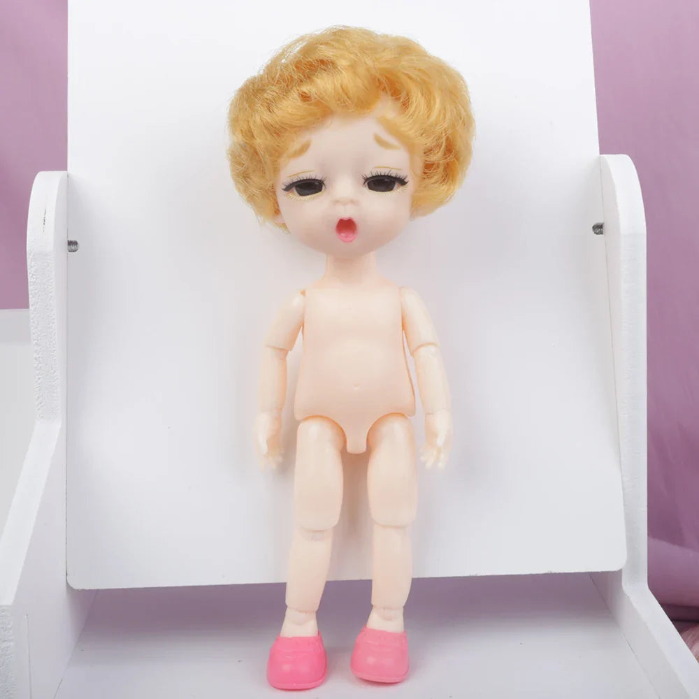 Blue Eyes16cm BJD Doll 13 Moveable Joint Dolls Boy Short Hair BJD Dolls Muilt-type Face Make Up Toy Cartoon Dress Girls  Dolls