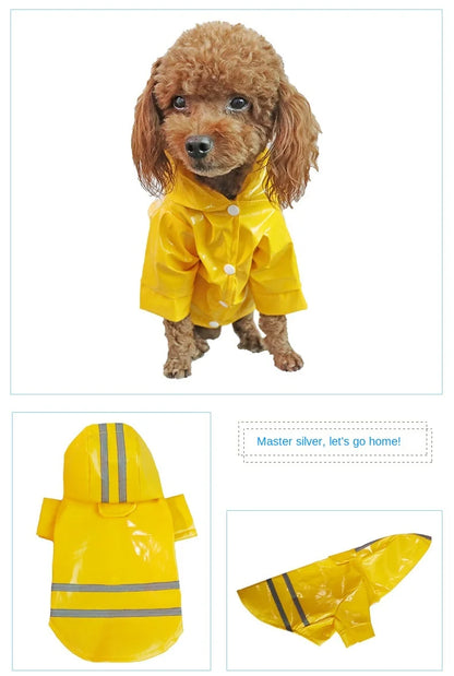 Vêtements pour chiens, vestes imperméables, imperméables à capuche avec bande réfléchissante, vêtements respirants d'extérieur pour chiots