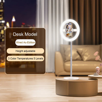 Foldable Content creator Kit Video Live  Photographic Flexible Floor Stand Selfie Ring Light WIth Stand for Video Recording