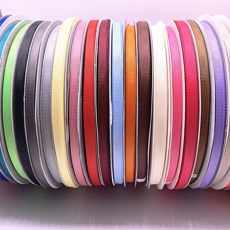 5yards 6mm Grosgrain Satin Ribbons for Wedding Christmas Party Decorations DIY Bow Craft Ribbons Supplies