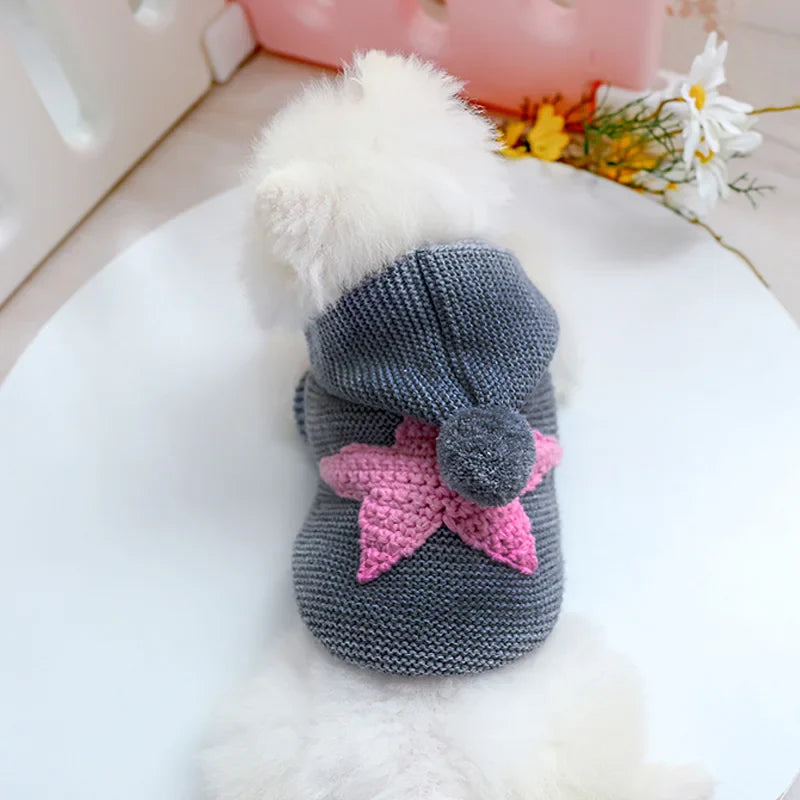 PETCIRCLE Vêtements pour chien Teddy Chiot Bulldog Français Chihuahau Vêtements pour chien Automne Hiver Vêtements pour chat Pull Étoile de mer nordique