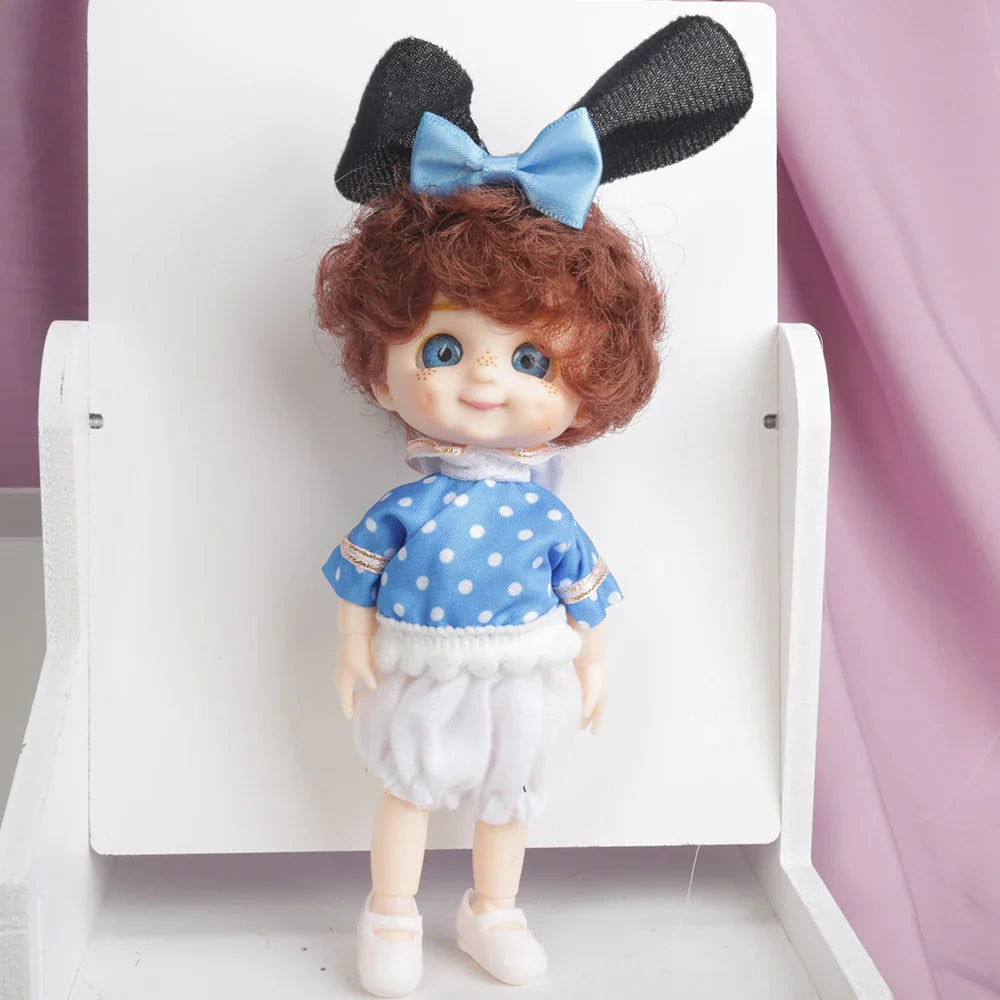 Blue Eyes16cm BJD Doll 13 Moveable Joint Dolls Boy Short Hair BJD Dolls Muilt-type Face Make Up Toy Cartoon Dress Girls  Dolls