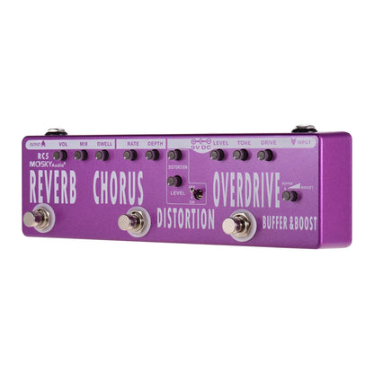MOSKY-Pédale JEMulti Effects RC5, 6 en 1, Réverbération, Chœur, Distortion, Overdrive, Booster, Full Metal Shell