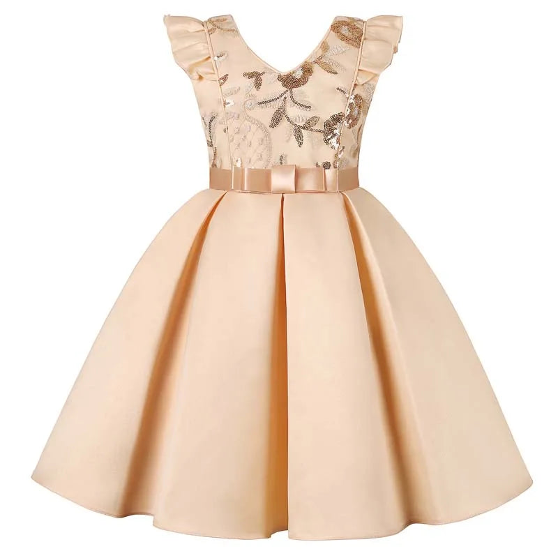 2024 New Arrivals Little Girls Party Wedding Formal Dresses Birthday Gown for 7 Years Old DGLG-005