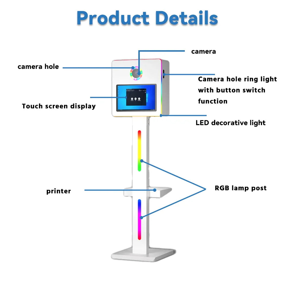 2025 New Dsr Photo Booth Poto Box Case Machine 15.6-inch Touchscreen Digital Camera Wedding Selfie Photo Booth Portable