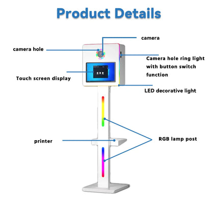2025 New Dsr Photo Booth Poto Box Case Machine 15.6-inch Touchscreen Digital Camera Wedding Selfie Photo Booth Portable
