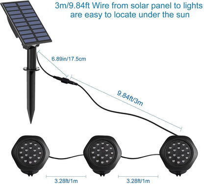 Solar Underwater Pond LED Lights RGB Swimming Pool Lamp Waterproof IP68 Outdoor Garden Lawn Fountains Aquarium Spotlight Lamp